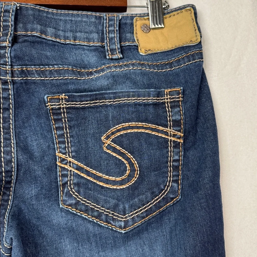 Silver Aiko Mid Rise Capri Blue Jeans Women's Size 31/22 Minimalist, Everyday